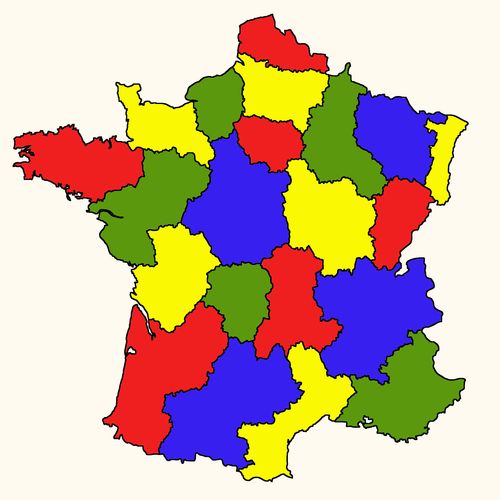 Coloriage France 4 couleurs